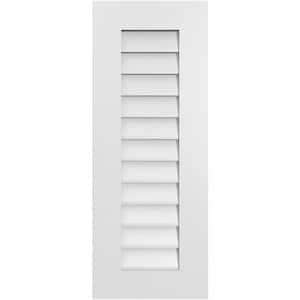 14 in. x 36 in. Rectangular White PVC Paintable Gable Louver Vent Non-Functional
