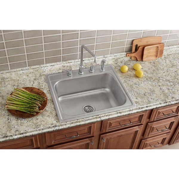 Pergola 25 in. Drop-in Single Bowl 20-Gauge Stainless Steel Kitchen Sink Only