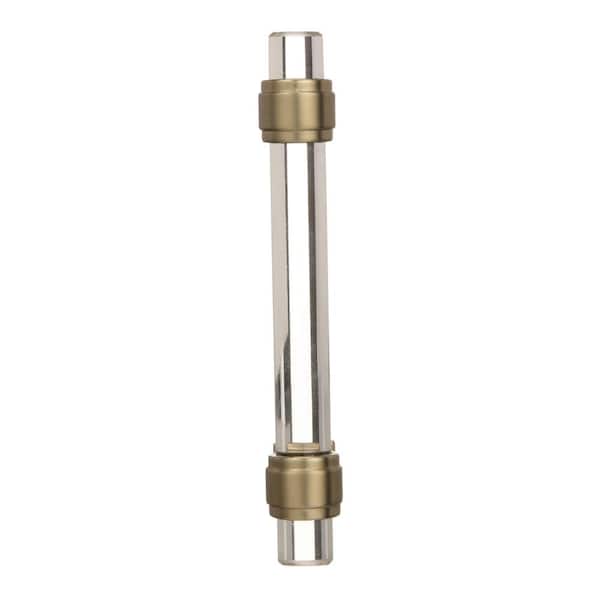 Glacio 3-3/4 in. (96mm) Modern Clear/Golden Champagne Bar Cabinet Pull