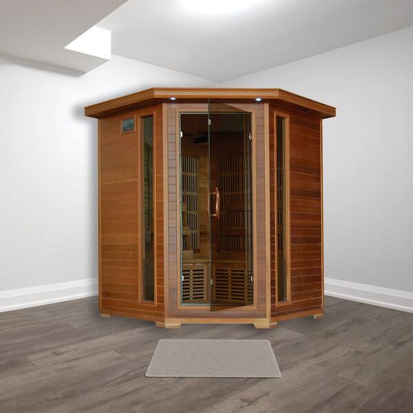Radiant Sauna 4-Person Cedar Corner Infrared Sauna with 10 Carbon Heaters  BSA1320 - The Home Depot