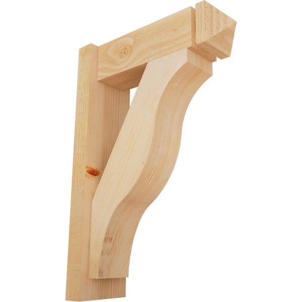 Ekena Millwork 6 in. x 26 in. x 18 in. Douglas Fir Fuston Arts and Crafts Rough Sawn Outlooker