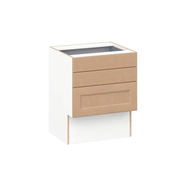 Lakewood 24 in. W x 21.83 in. D x 30 in. H Assembled Shaker Accessible ADA Bath Drawer Base Cabinet in Sugar Cookie