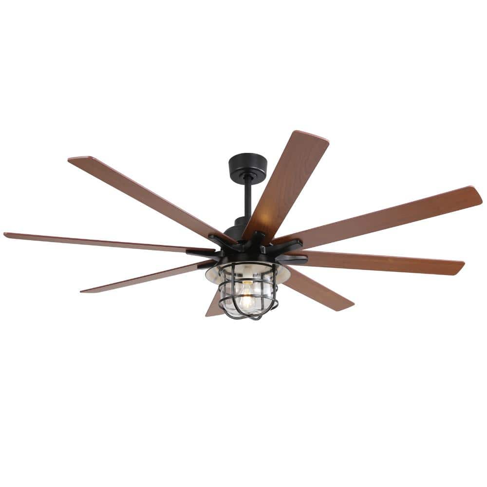 66 in. Indoor Downrod  Black Ceiling Fan with Light Kit and Two Color Fan Blade price history on PriceWatchPro