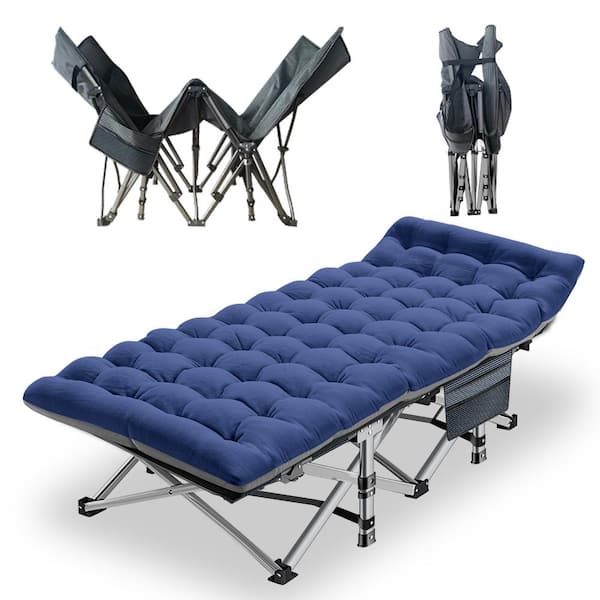 BOZTIY Folding Camping Cot, Heavy-Duty Sleeping Cots with Carry Bag, Double Layer Oxford Portable Travel Camp Cots