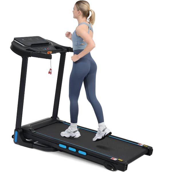 Tidoin 3.5 HP Metal Foldable Treadmill with Incline, Heart Rate Sensors, Type C and USB Charge and 3-Screen Display
