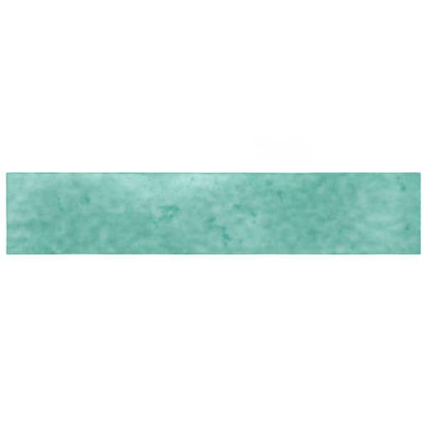 Merola Tile Menorca Aqua 3 in. x 13 in. Ceramic Wall Take Home Tile Sample