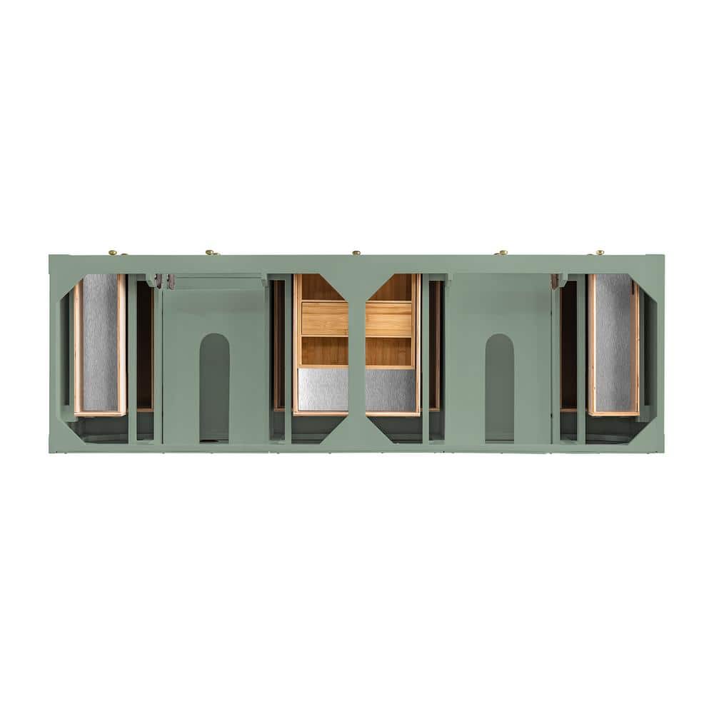 Smokey Celadon 72" Double Vanity with Solid Wood and Veneer