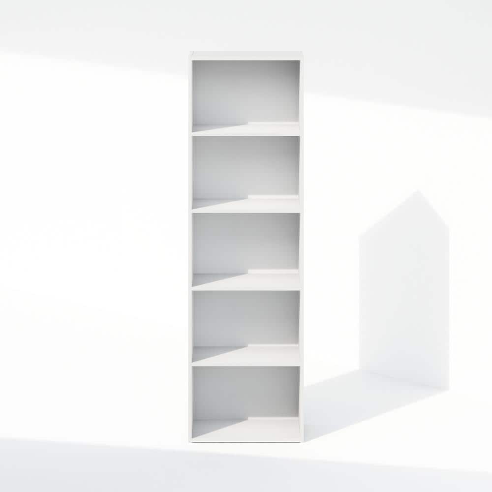 White Laminated 5-Tier Freestanding Multipurpose Shelf