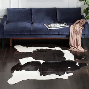 Cow Hide Black/White 4 ft. x 6 ft. Animal Print Area Rug