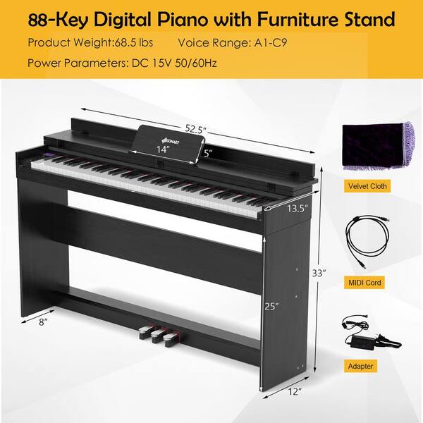 Costway 88 Key Foldable Electronic Piano for sale online