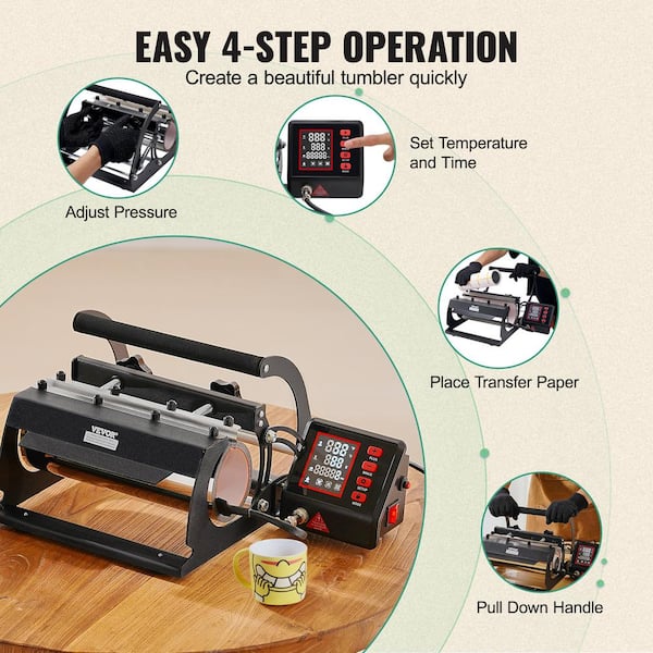 VEVOR Tumbler Heat Press Machine, 11-30oz Mug Press,Heat Up Fast