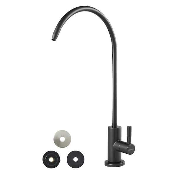 Stainless Steel Reverse Osmosis Beverage Faucet with Brass Valve, High Arch Drinking Water Faucet, Black, 2025 Update