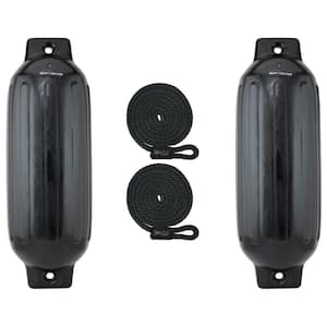 10 in. x 30 in. BoatTector Inflatable Fender in Black (2-Pack)