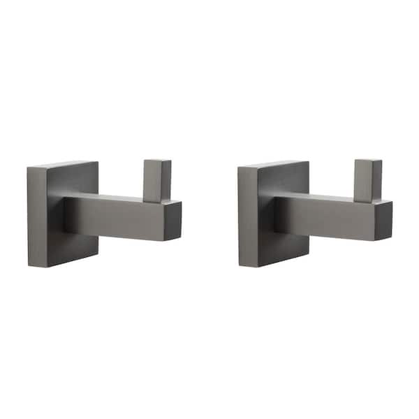 Italia Catania 2-Piece Robe Hook Set in Gun Metal Gray