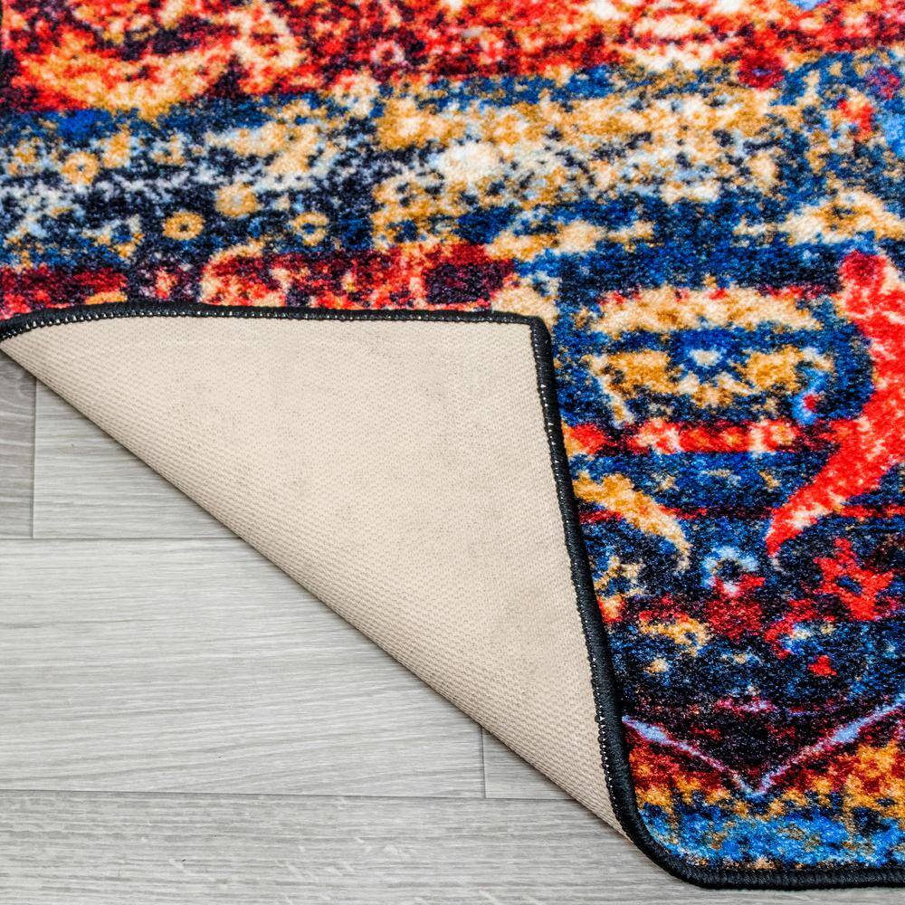 Multicolor Medallion Low Pile Washable Area Rug 8' x 10'