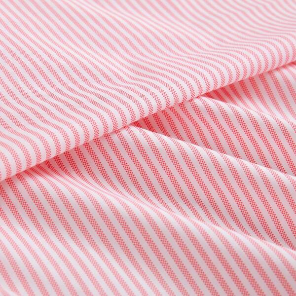 Poppy & Fritz Oxford Stripe 3-Piece Pink Cotton Twin XL