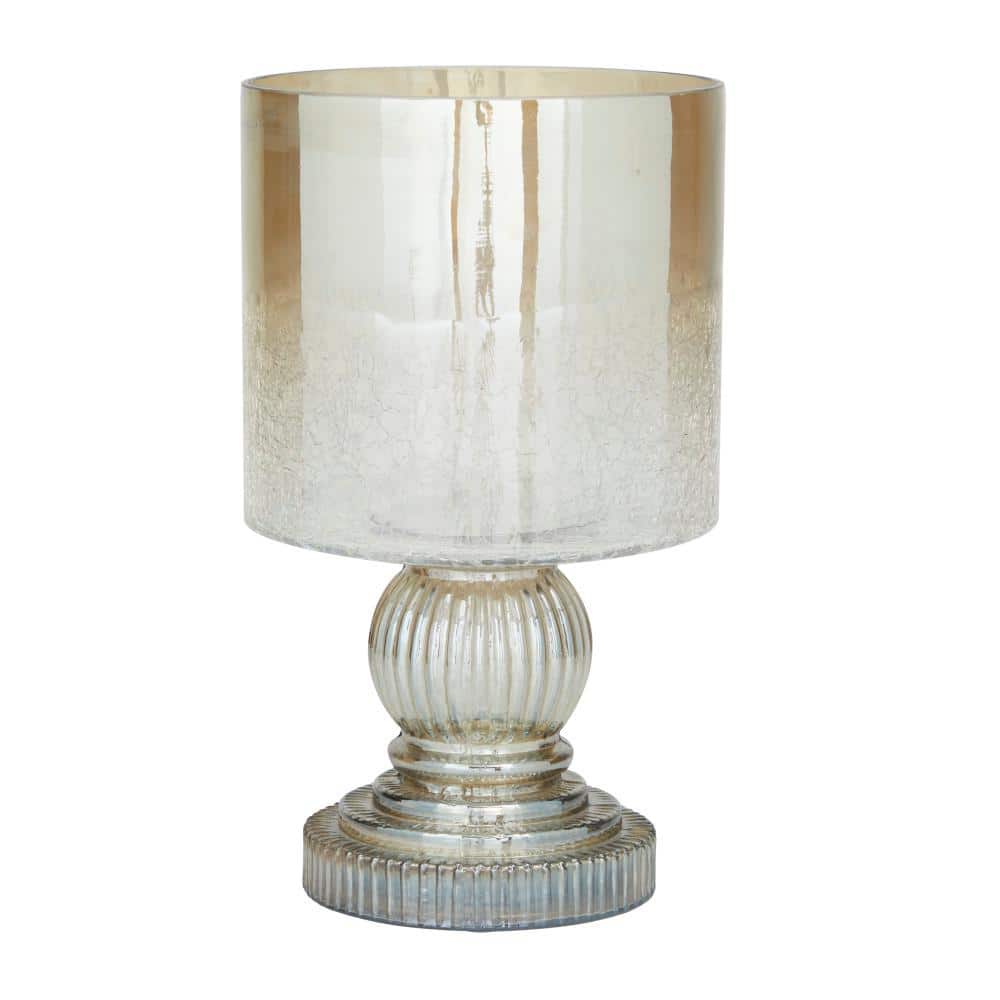 Brass and Glass 11" Traditional Hurricane Candle Lantern