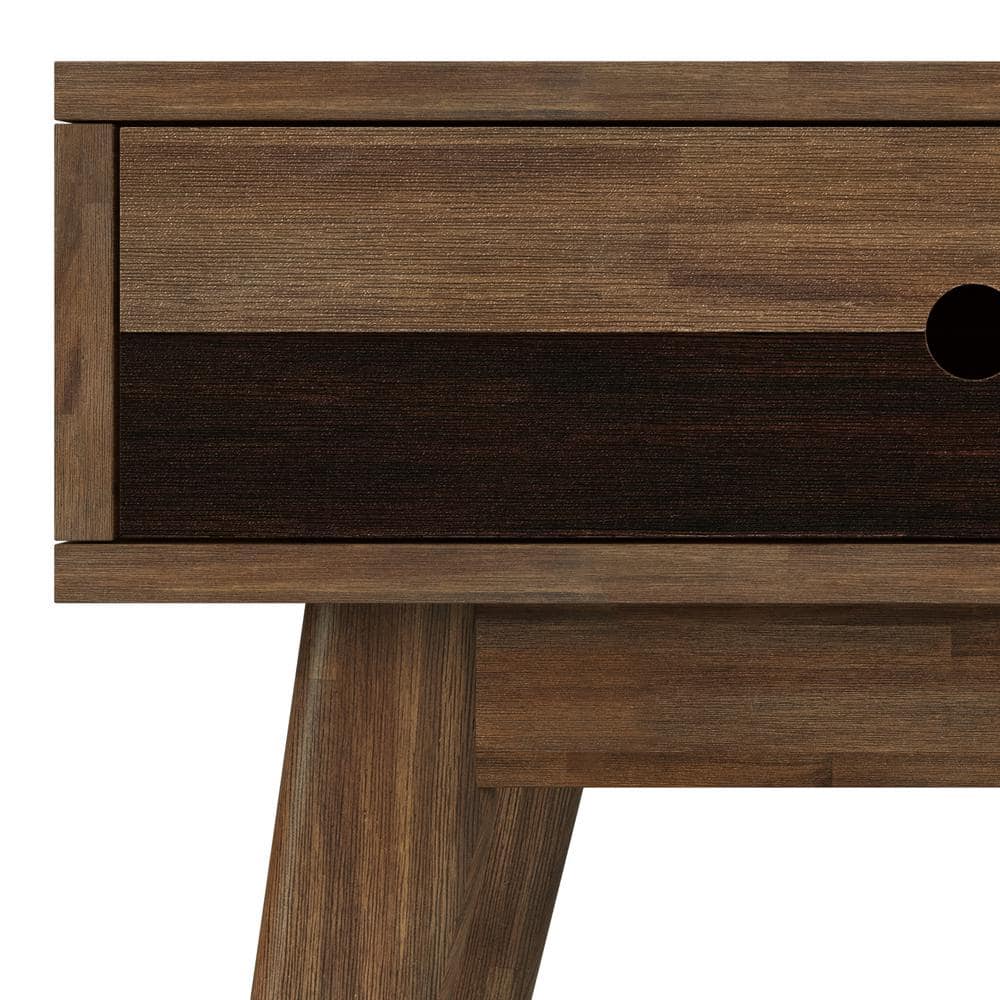 Clarkson Rustic Natural Brown Acacia Wood End Table with Storage