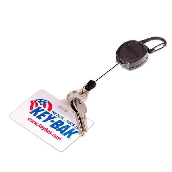 KEY-BAK Sidekick Clear Keychain ID Badge Holder with Lanyard, Dual Vinyl ID Strap Split Ring, and 24 Blue Retractable Cord 0KB2-5D414
