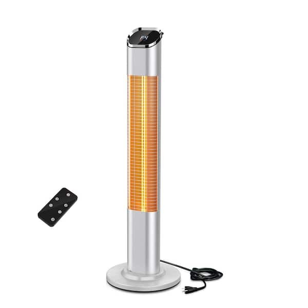 Edendirect 1500-Watt 11.22 in. Electric White Infrared Tower Heater Space Heater with 24 Hours Timer, Convection