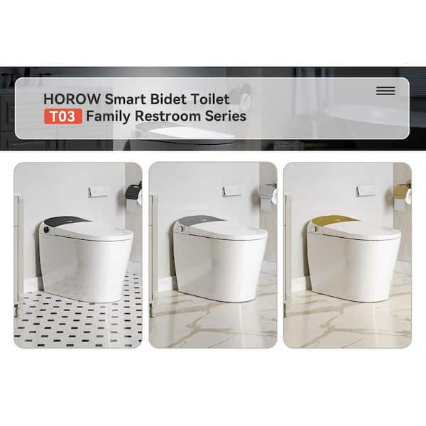 HOROW T03 Family Smart Bidet Toilet with Auto Flush and Warm Air Dryer - 1.27 GPF