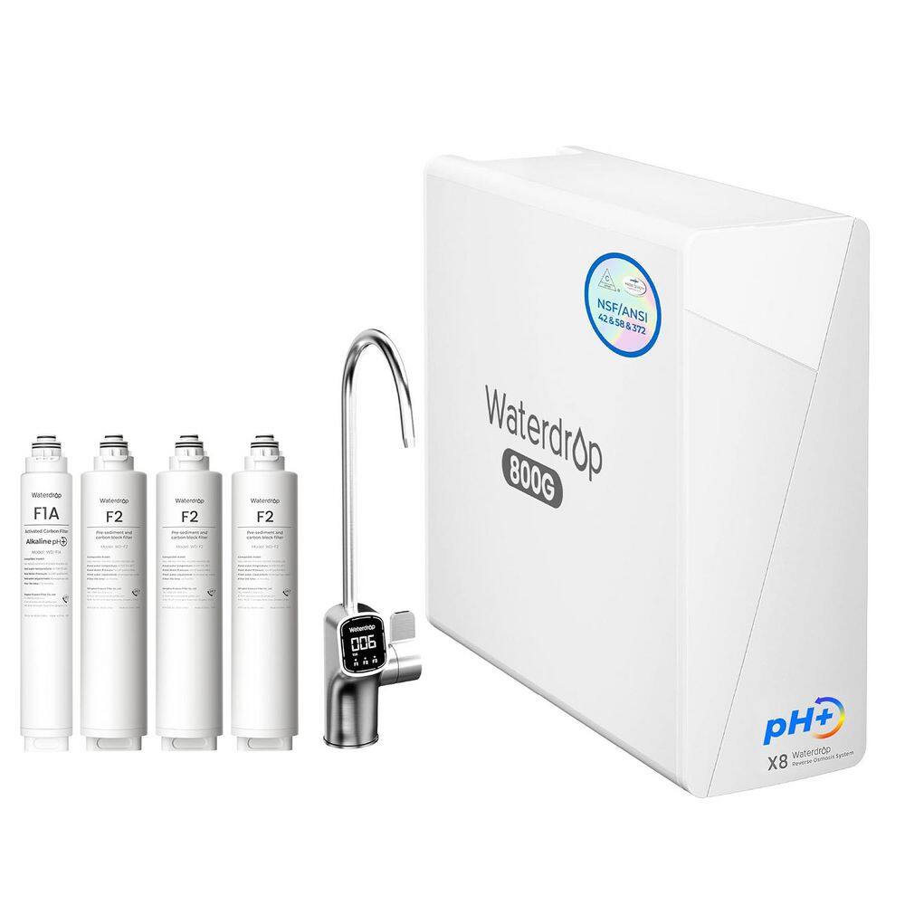 X8-Alkaline UnderSink Reverse Osmosis System, 800 GPD, 10-Stage Filtration, Extra 3 F2 and 1 F1A Filters, 2-Year Supply price history on PriceWatchPro