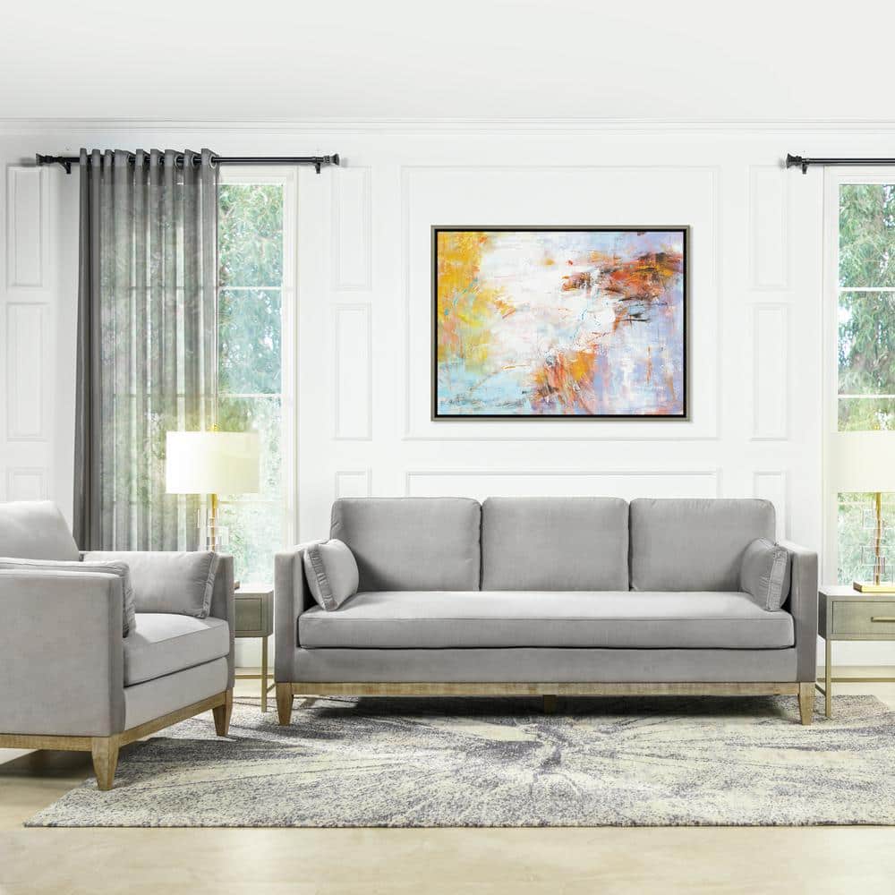Opal Grey Luxurious Velvet 84" Sofa with Removable Cushions