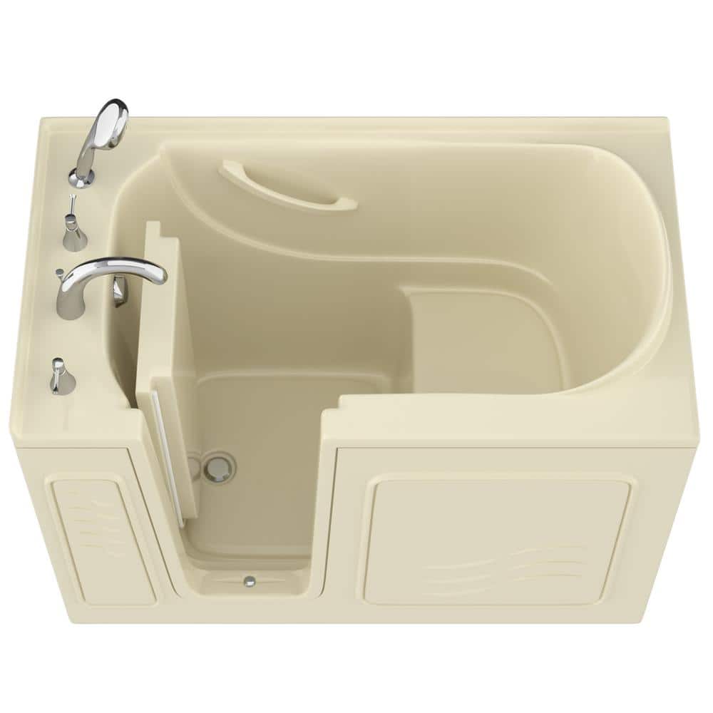 Universal Collection 30 in. L x 52 in. W Left Side Drain Soaker Bathtub in Biscuit with Fast Filling Faucet Set price history on PriceWatchPro