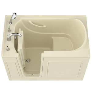 HD Series 30 in. x 53 in. Left Drain Quick Fill Walk-In Soaking Bathtub in Biscuit