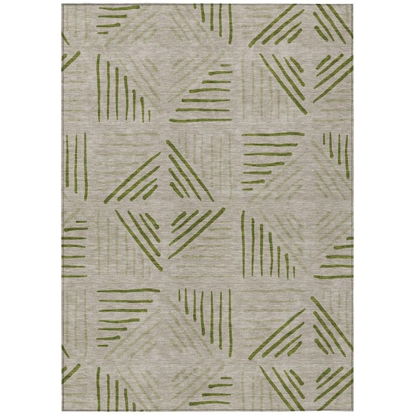 Chantille Machine Washable Indoor/Outdoor Abstract ACN2413 Flax 9 ft. x 12 ft. Area Rug