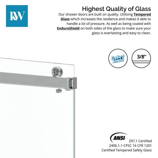 Kobiworks Catalyst 66 in. W x 76 in. H Double Sliding Frameless
