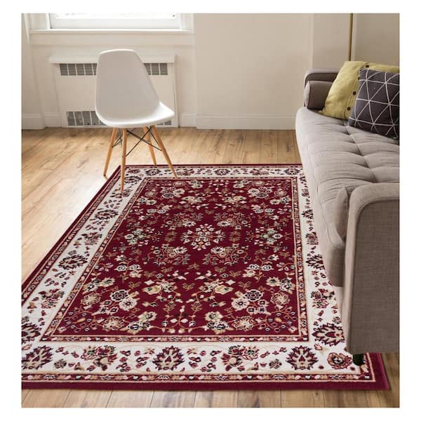 Well Woven Miami Bijar Classic Traditional Oriental Red 8 ft. x 10 ft. Area Rug
