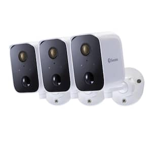 CoreCam Battery Wireless Indoor/Outdoor Security Camera White with True Detect Heat and Motion Detection (3-Pack)