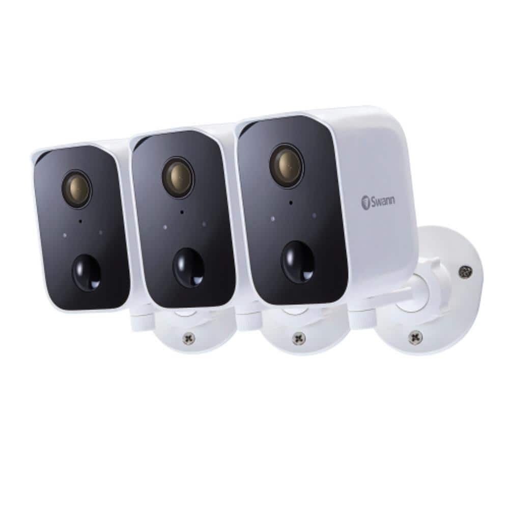 Swann CoreCam Battery Wireless Indoor/Outdoor Security Camera White with True Detect Heat and Motion Detection (3-Pack) -  SWIFICORECAMPK3
