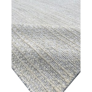 Ivory 8 ft. x 10 ft. Hand-Knotted Wool Modern Lori Baft Gabbeh Solid Color Area Rug