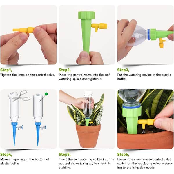 Adjustable Automatic Watering Spikes, Indoor And Outdoor Plastic Bottle