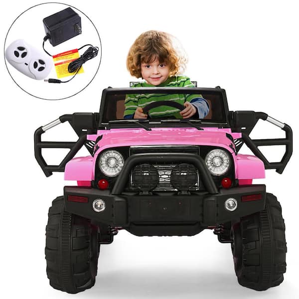 TOBBI 2.4G Remote Control Kids Ride On Truck Car 12-Volt Electric Vehicle  with Music/MP3 Player/Bluetooth, Pink TH17U0837 - The Home Depot