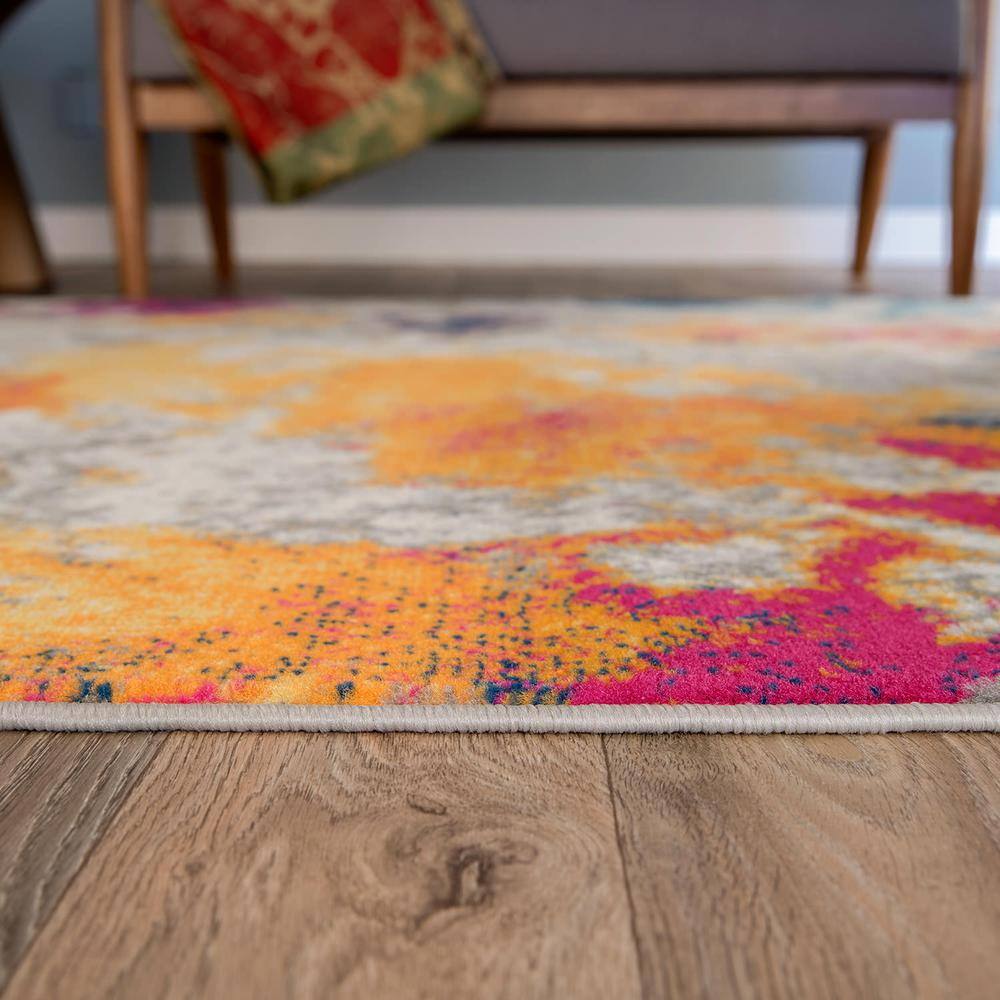 Multi-Color Abstract Synthetic 2' x 3' Area Rug
