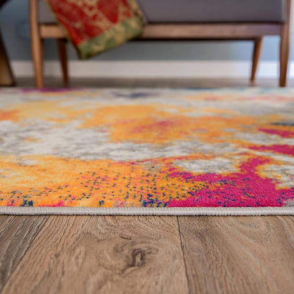 Contemporary Multi 2 ft. x 3 ft. Abstract Area Rug