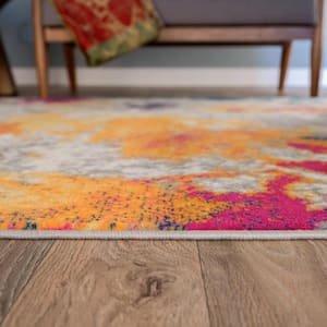Multi 5 ft. x 7 ft. Contemporary Abstract Area Rug
