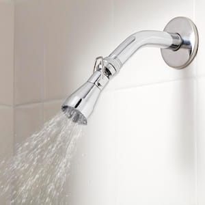 2-Spray Patterns 1.3 in. Single Wall Mount Fixed Shower Head in Chrome
