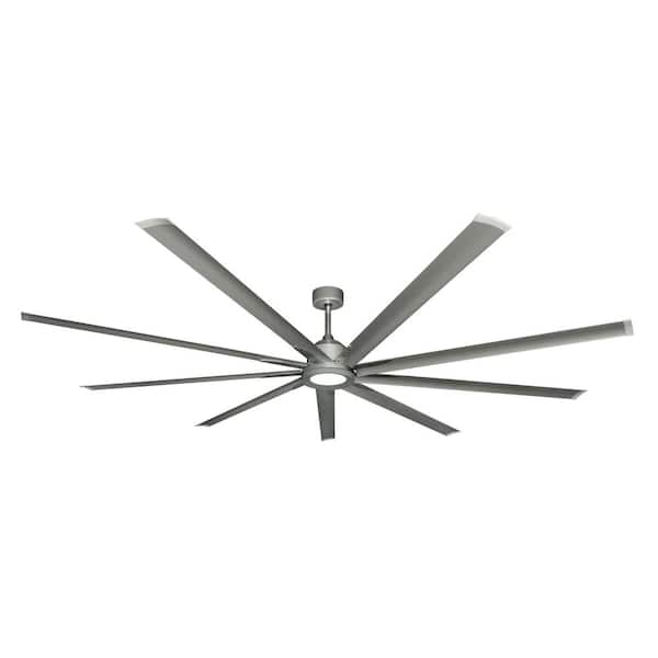 TroposAir Liberator WiFi 96 in. LED Indoor/Outdoor Brushed Nickel Smart Ceiling Fan with Light with Remote Control