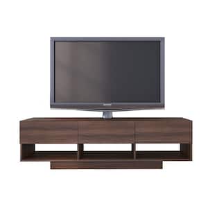 Rustik Walnut 60 in. TV Stand with 3-Drawers Fits TV's up to 66 in.