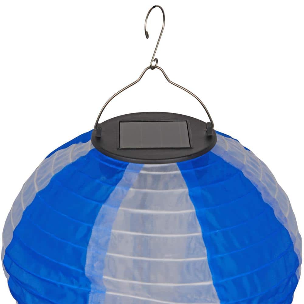 Solar Blue and White Hot Air Balloon LED Light