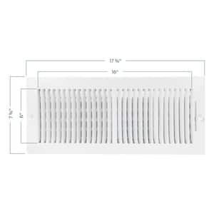 16 in. x 6 in. 2-Way Steel Wall/Ceiling Register, White