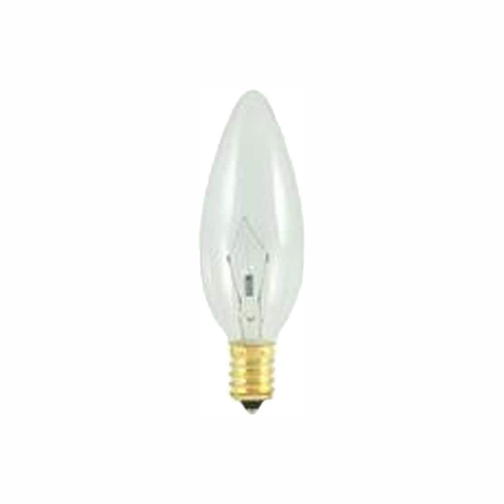 Bulbrite 25-Watt Warm White Light B10 (E14) European Screw Base, Clear ...