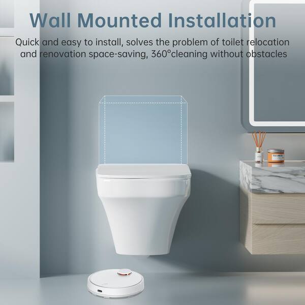 Simple Project One-Piece 0.8/1.6 GPF Dual Flush Round Wall-Mounted Toilet  in Matte Black HD-US-WHT-3-MB - The Home Depot