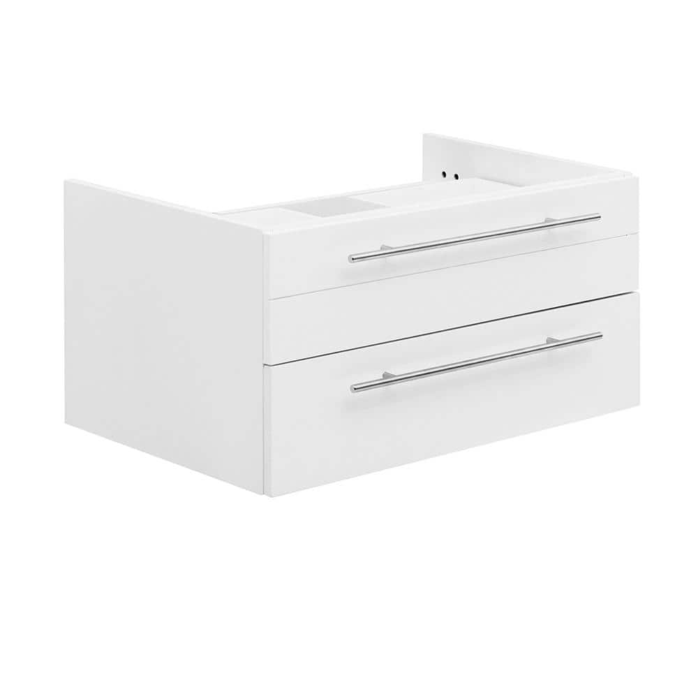 Fresca Lucera 30 In W Wall Hung Vessel Sink Bath Vanity Cabinet Only In White Fcb6130wh Vsl The Home Depot