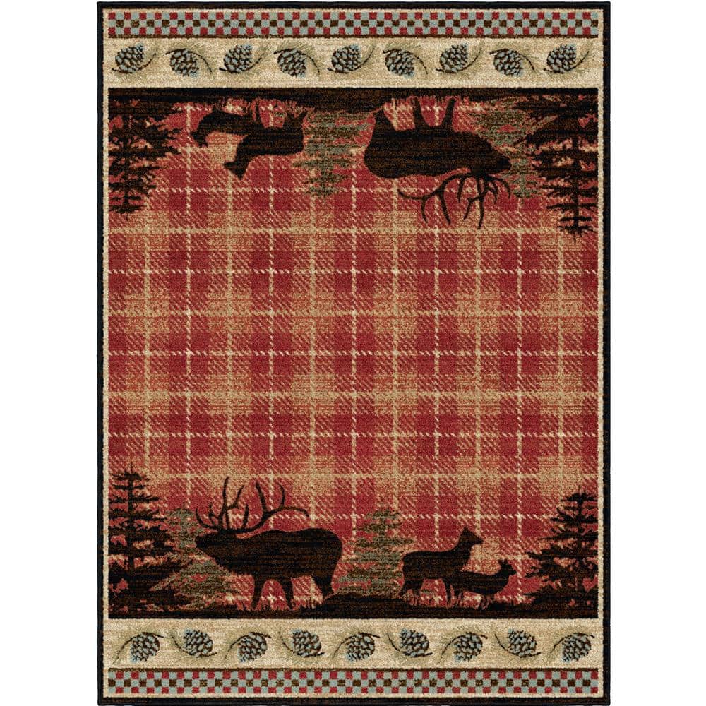 Mayberry Rug Multi 2 ft. x 3 ft. Woven Animal Print Polypropylene