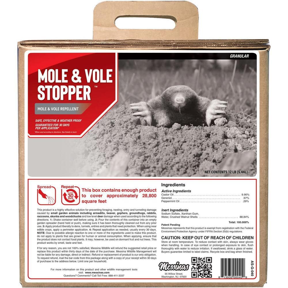 Mole and Vole Stopper Animal Repellent, 40# Ready-to-Use Granular Bulk